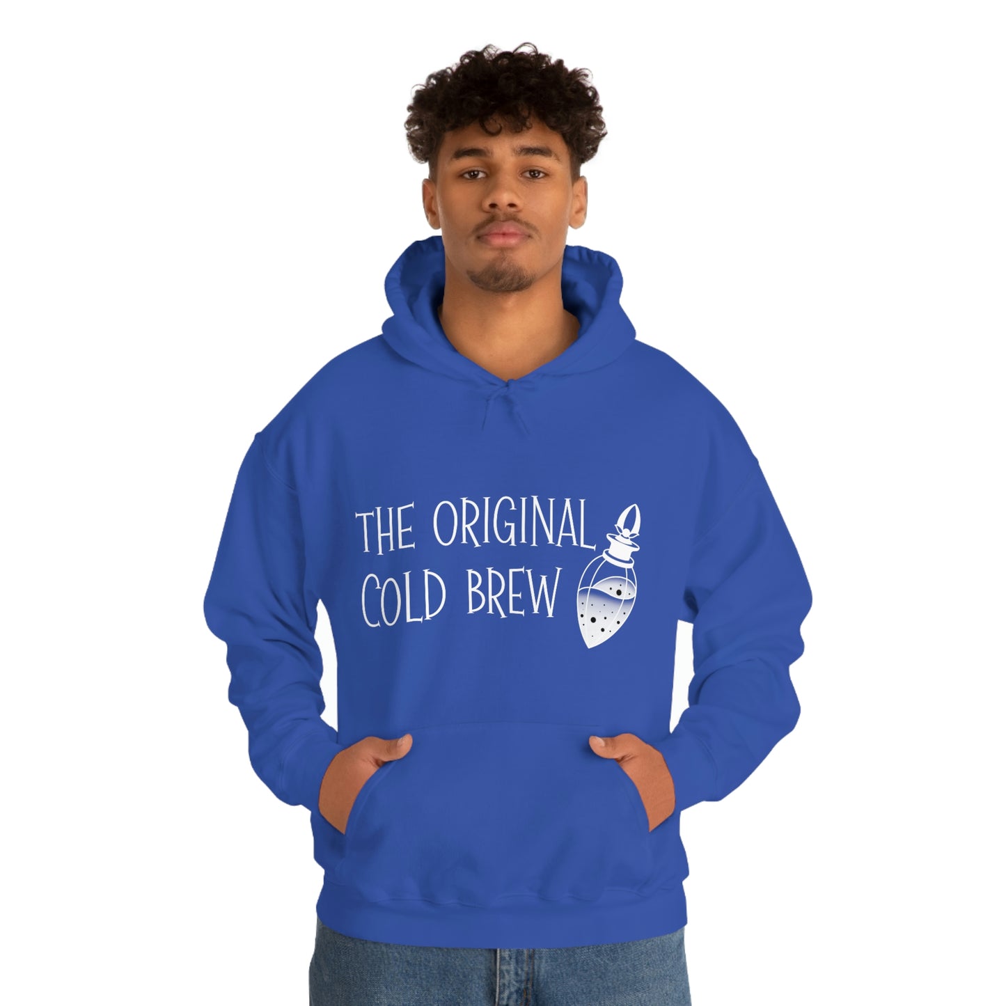 The Original Cold Brew White Font Unisex Heavy Blend™ Hooded Sweatshirt