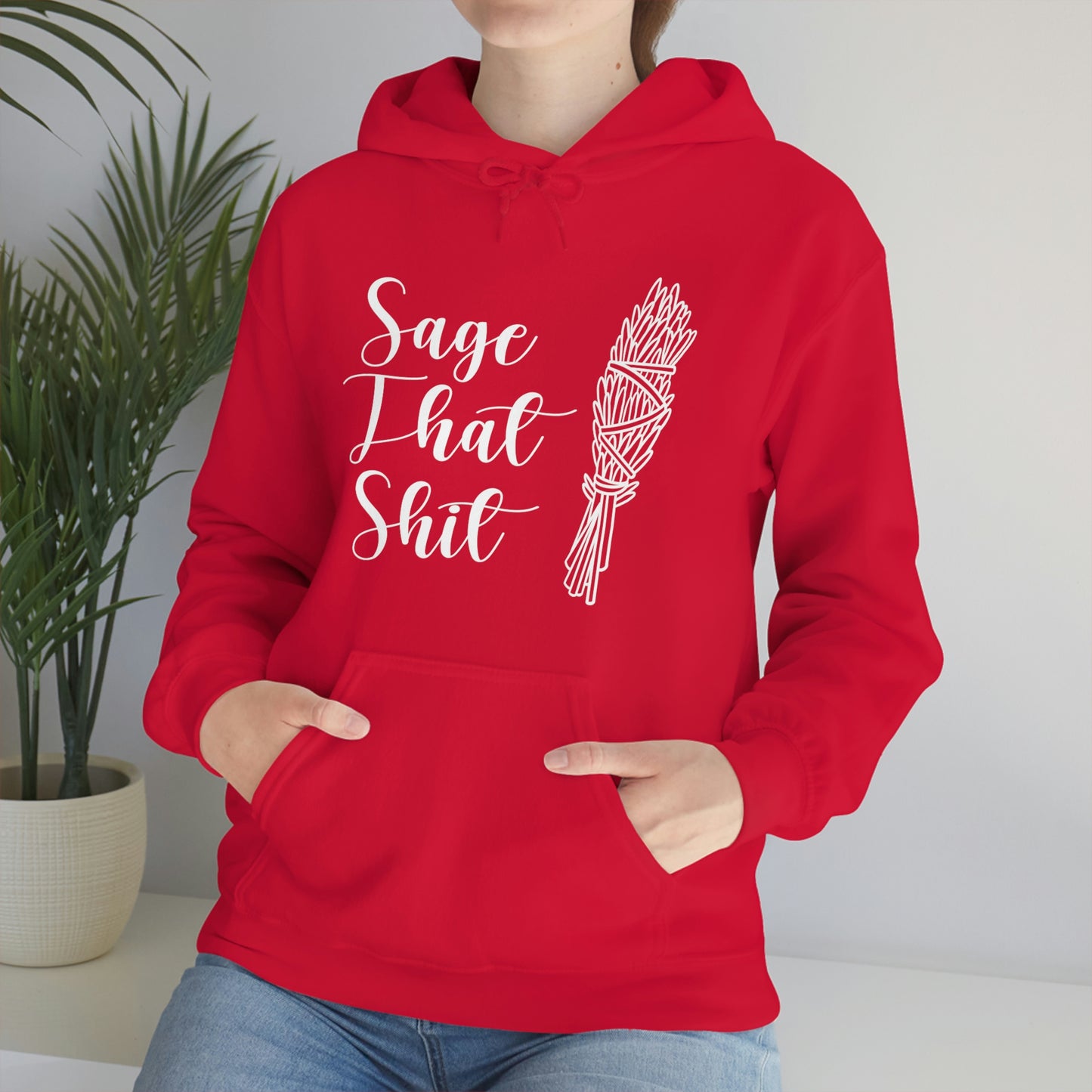 Sage That White Font Unisex Heavy Blend™ Hooded Sweatshirt