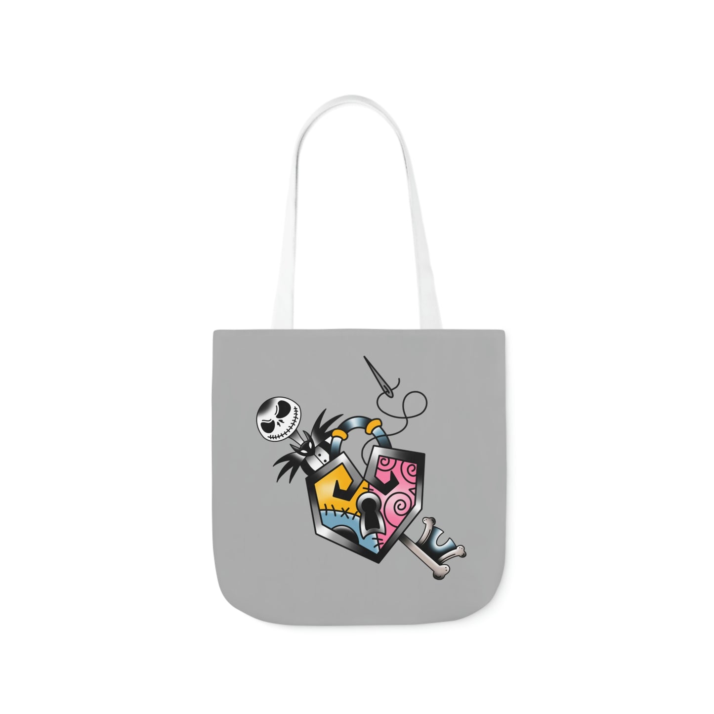 JS Lock and Key AOP Polyester Canvas Tote Bag