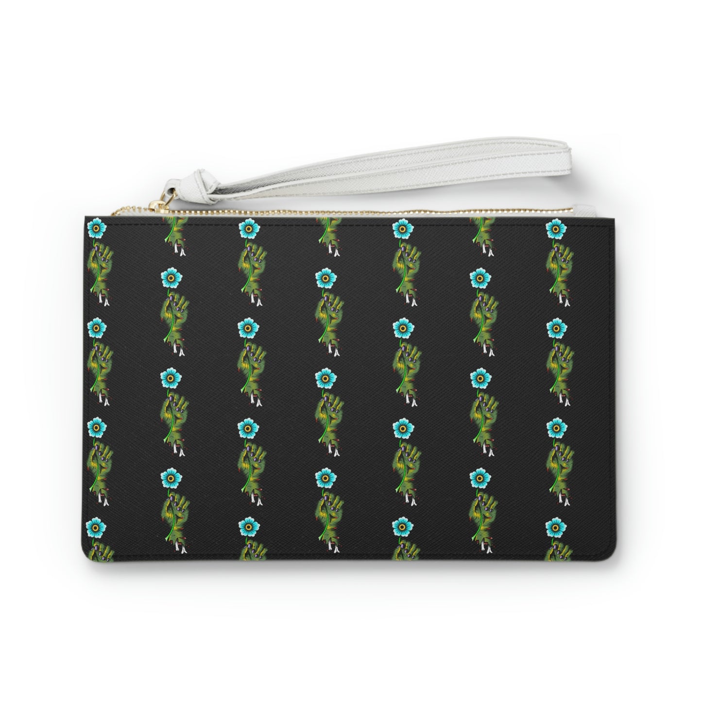 Zombie Flower Black Clutch Bag