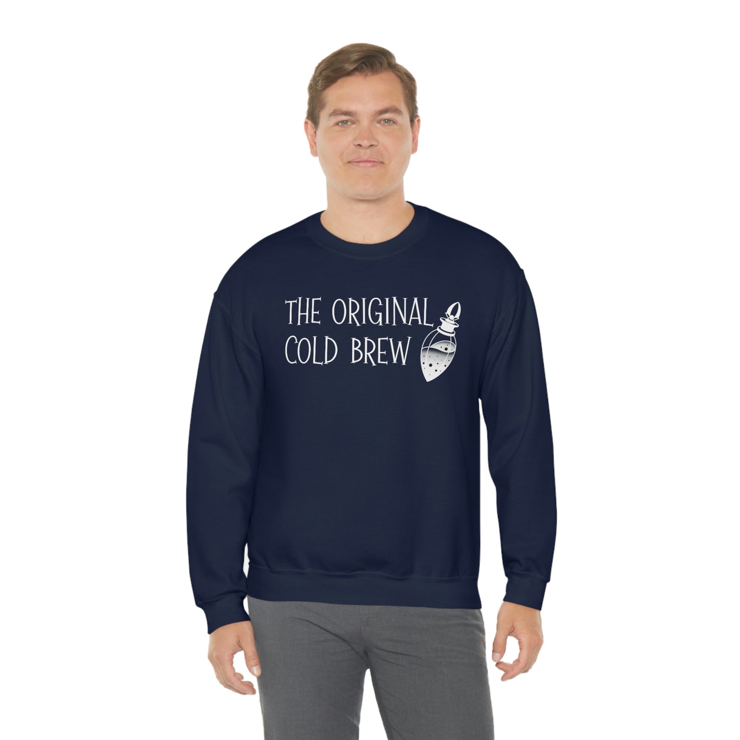 The Original Cold Brew White Font unisex heavy blend crewneck sweatshirt