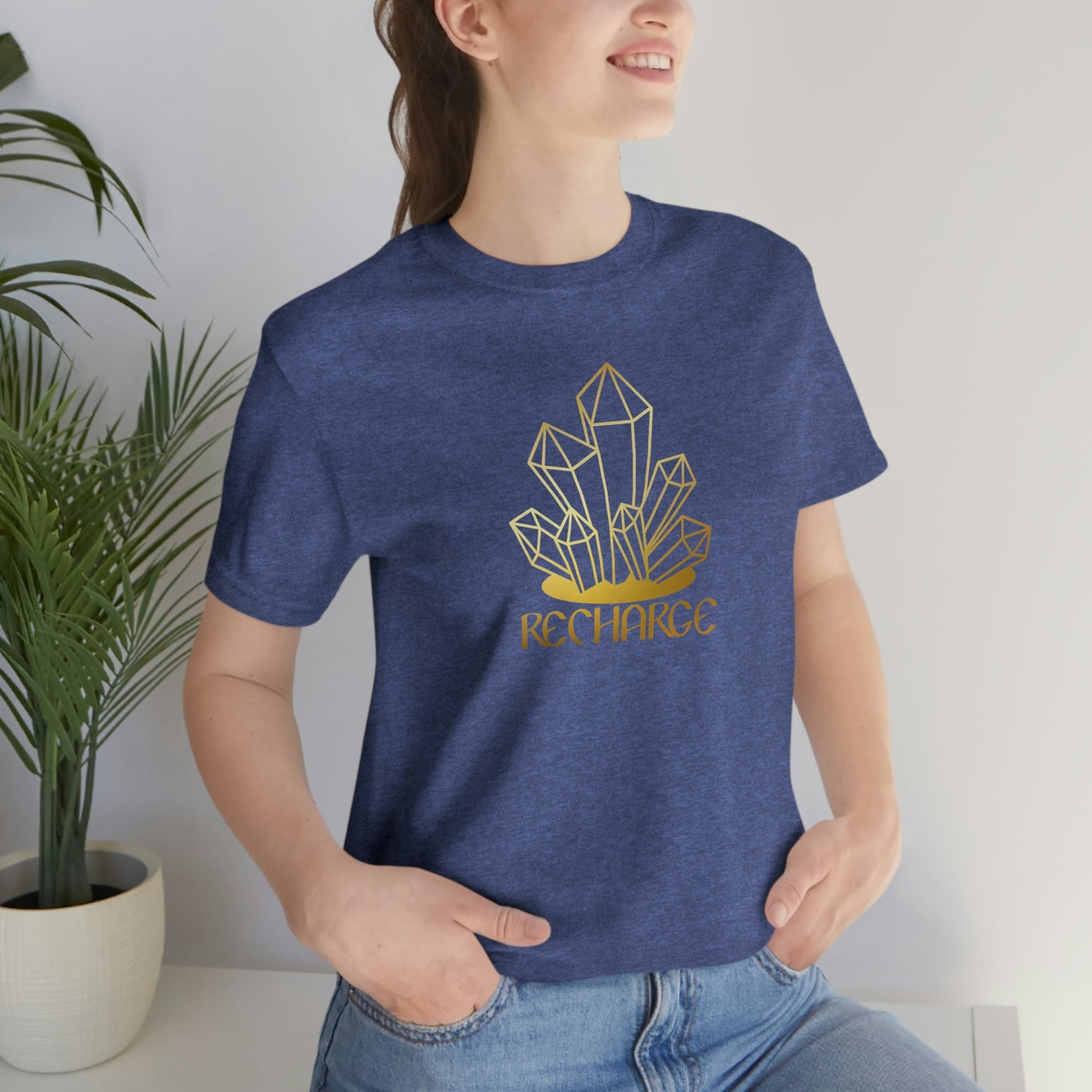 Recharge Gold Font Unisex Jersey Short Sleeve Tee