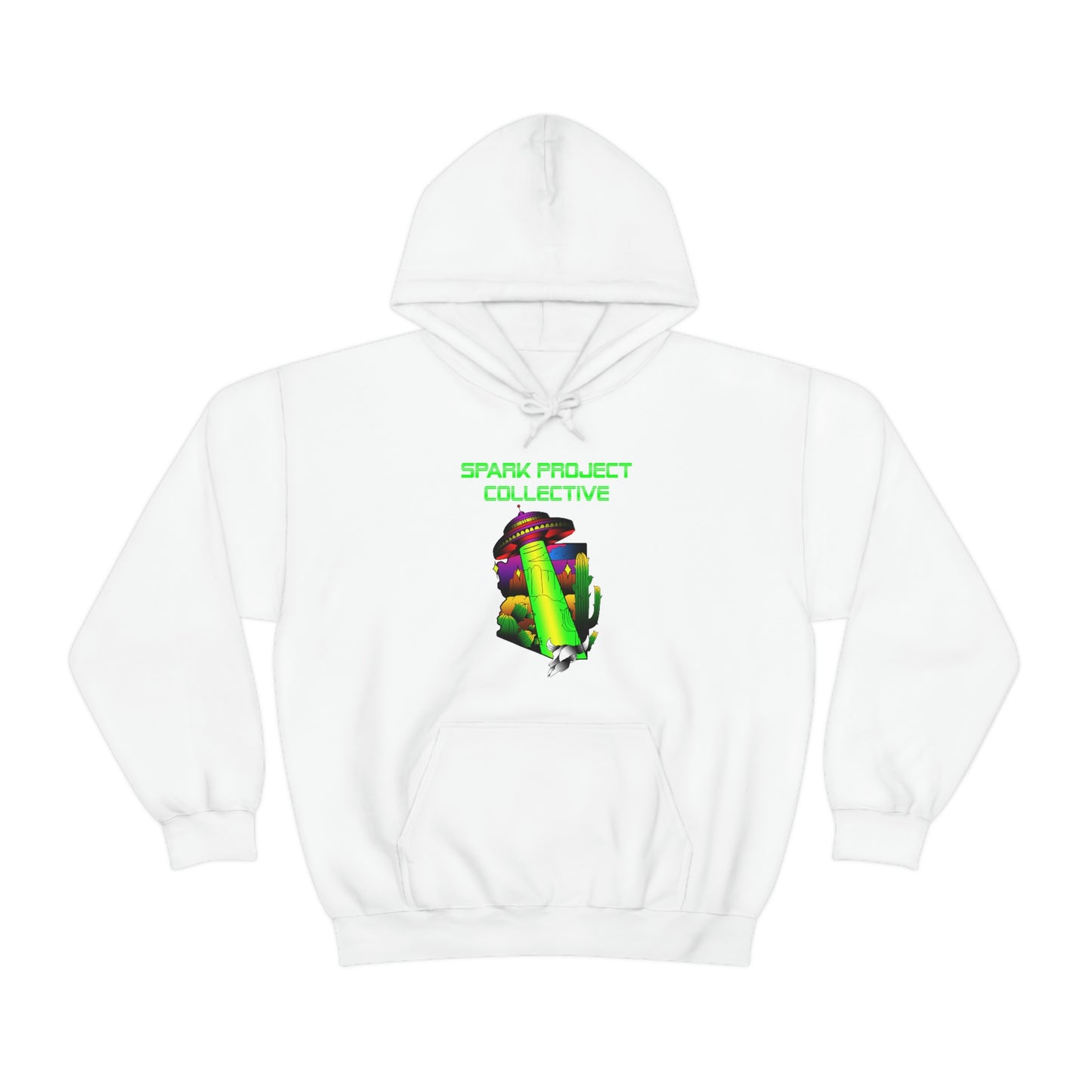 UFO Spark Green Font Unisex Heavy Blend™ Hooded Sweatshirt