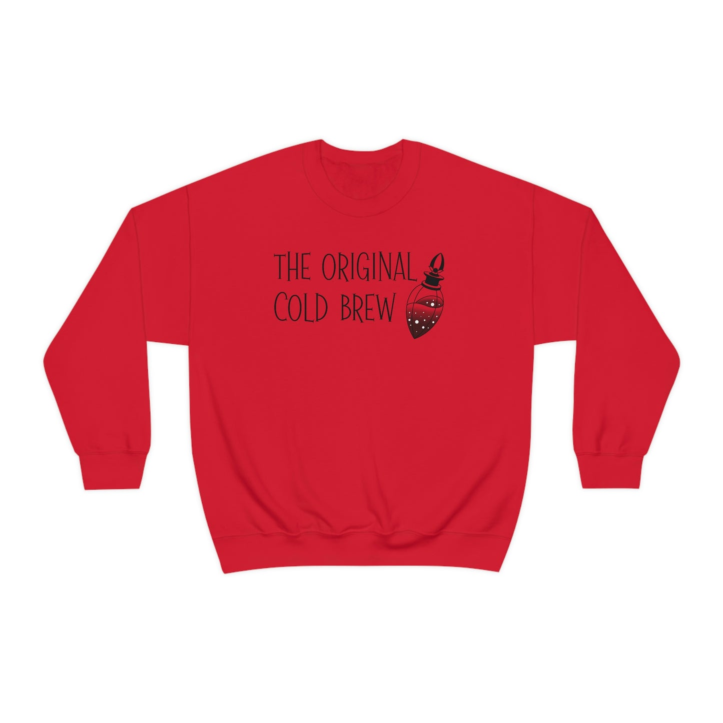 The Original Cold Brew Black Font White unisex heavy blend crewneck sweatshirt