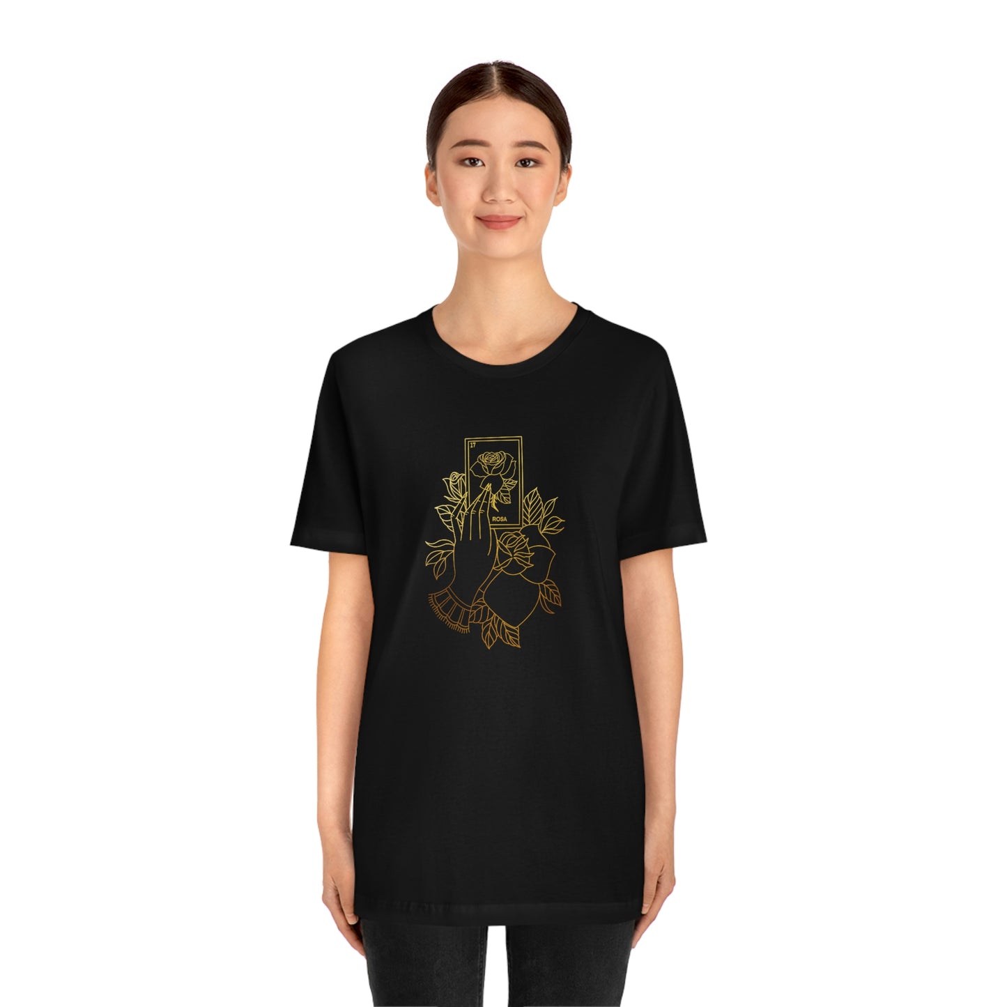 Rosa Card Gold Lines Unisex Jersey Short Sleeve Tee