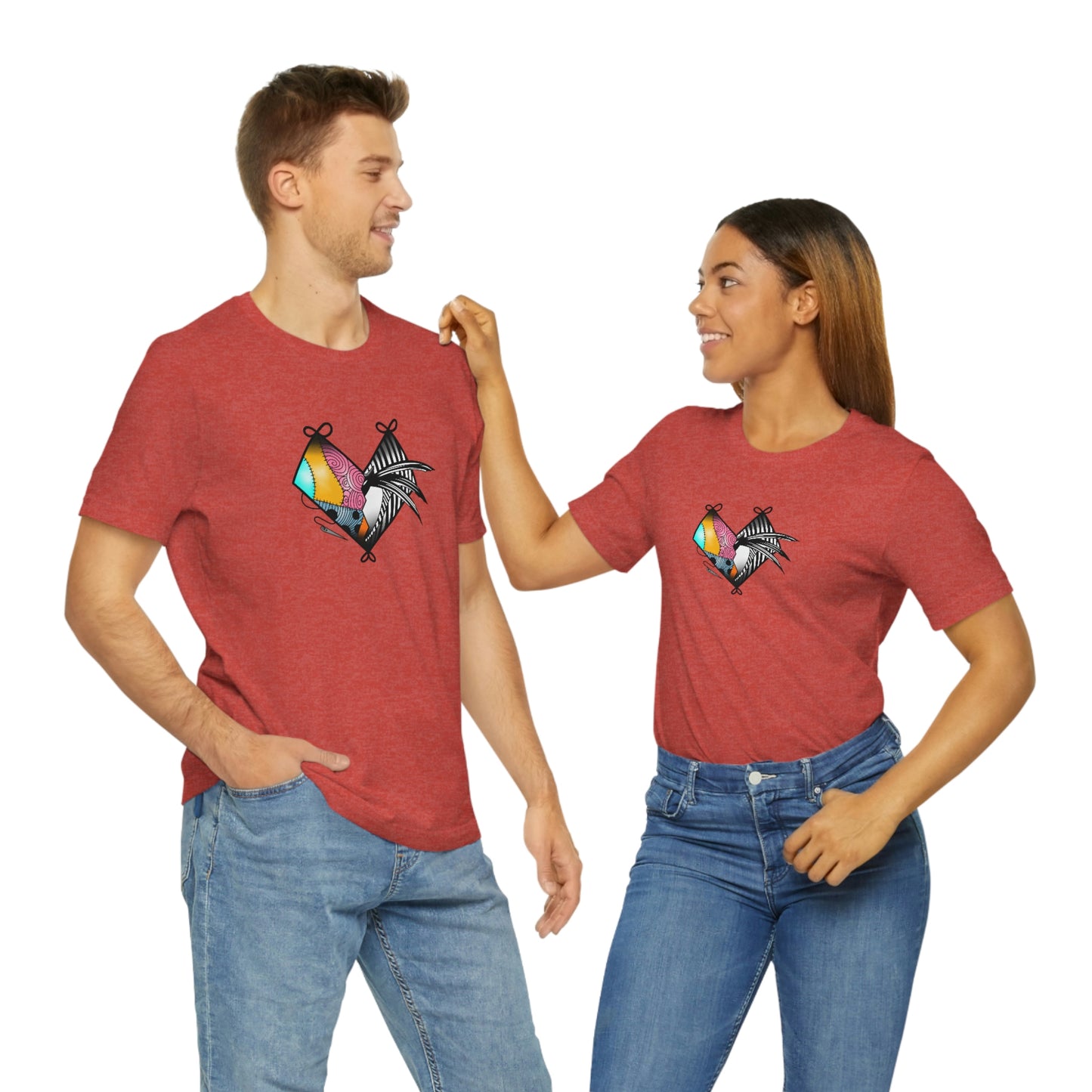 Jack and Sally Heart Unisex Jersey Short Sleeve Tee