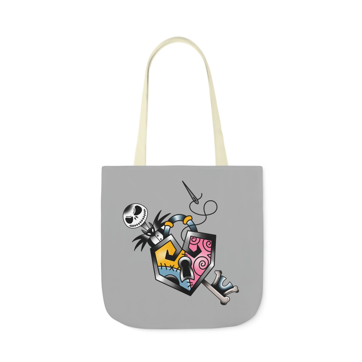 JS Lock and Key AOP Polyester Canvas Tote Bag