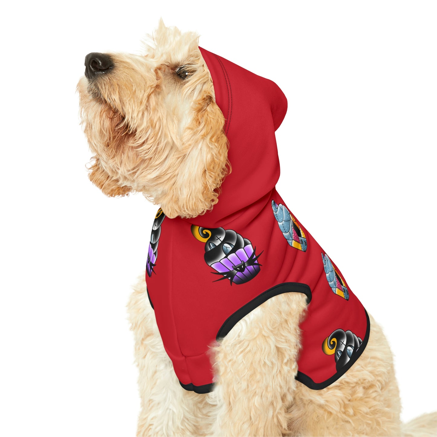 Jack and Sally Cupcake Red Dog Hoodie