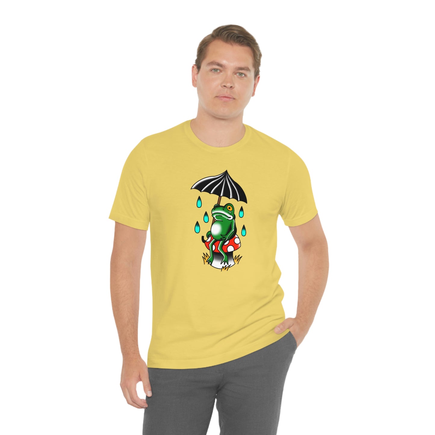 Rainy Day Frog Unisex Jersey Short Sleeve Tee