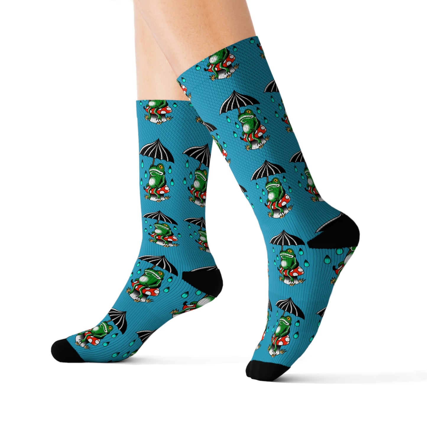 Rainy Day Frog Sublimation Socks