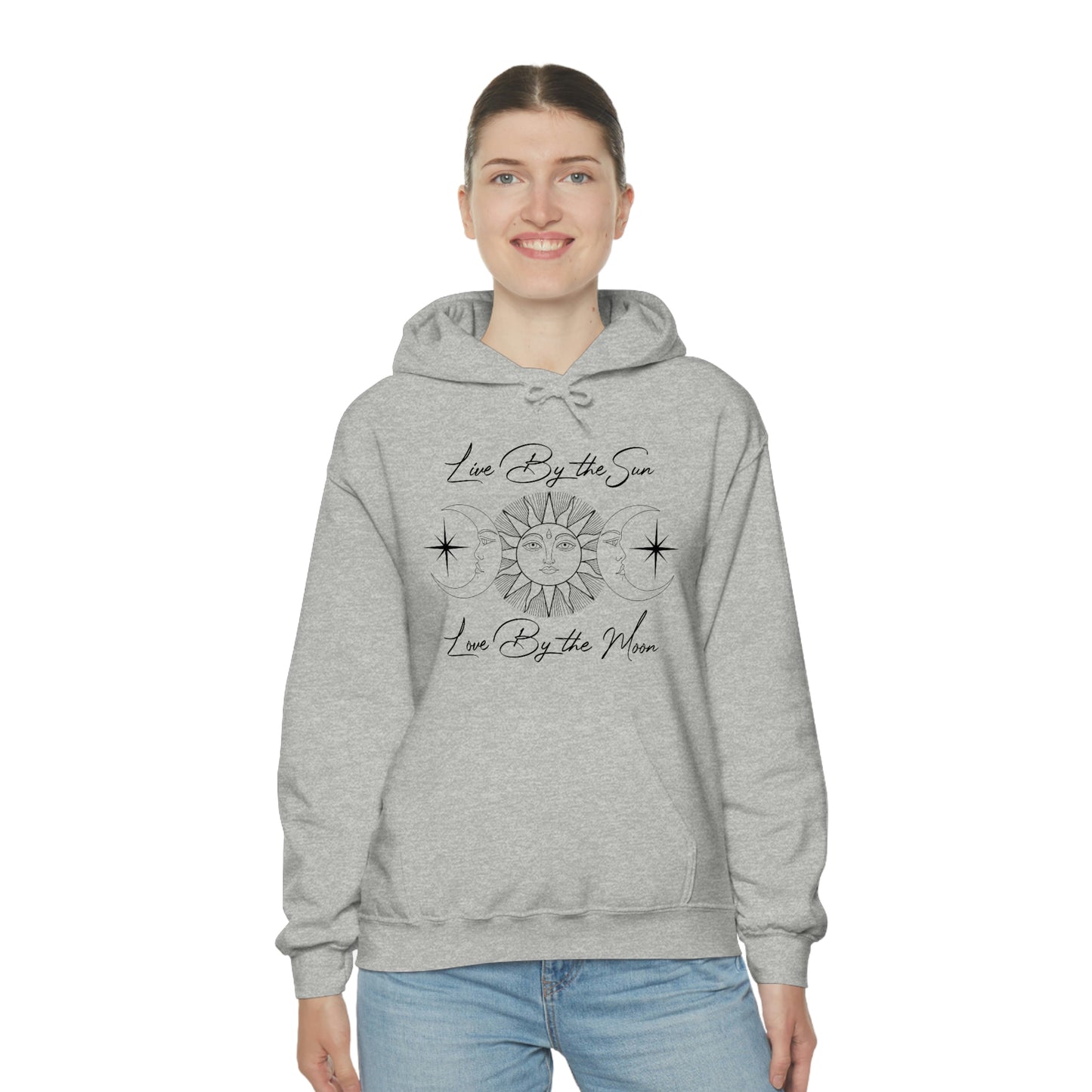 Live by The Sun Black Font Unisex Heavy Blend™ Hooded Sweatshirt