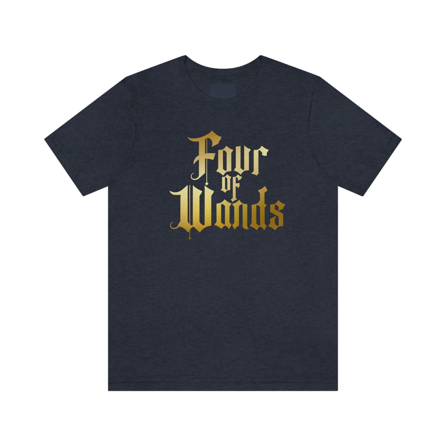 Four of Wands Gold Logo Unisex Jersey Short Sleeve Tee