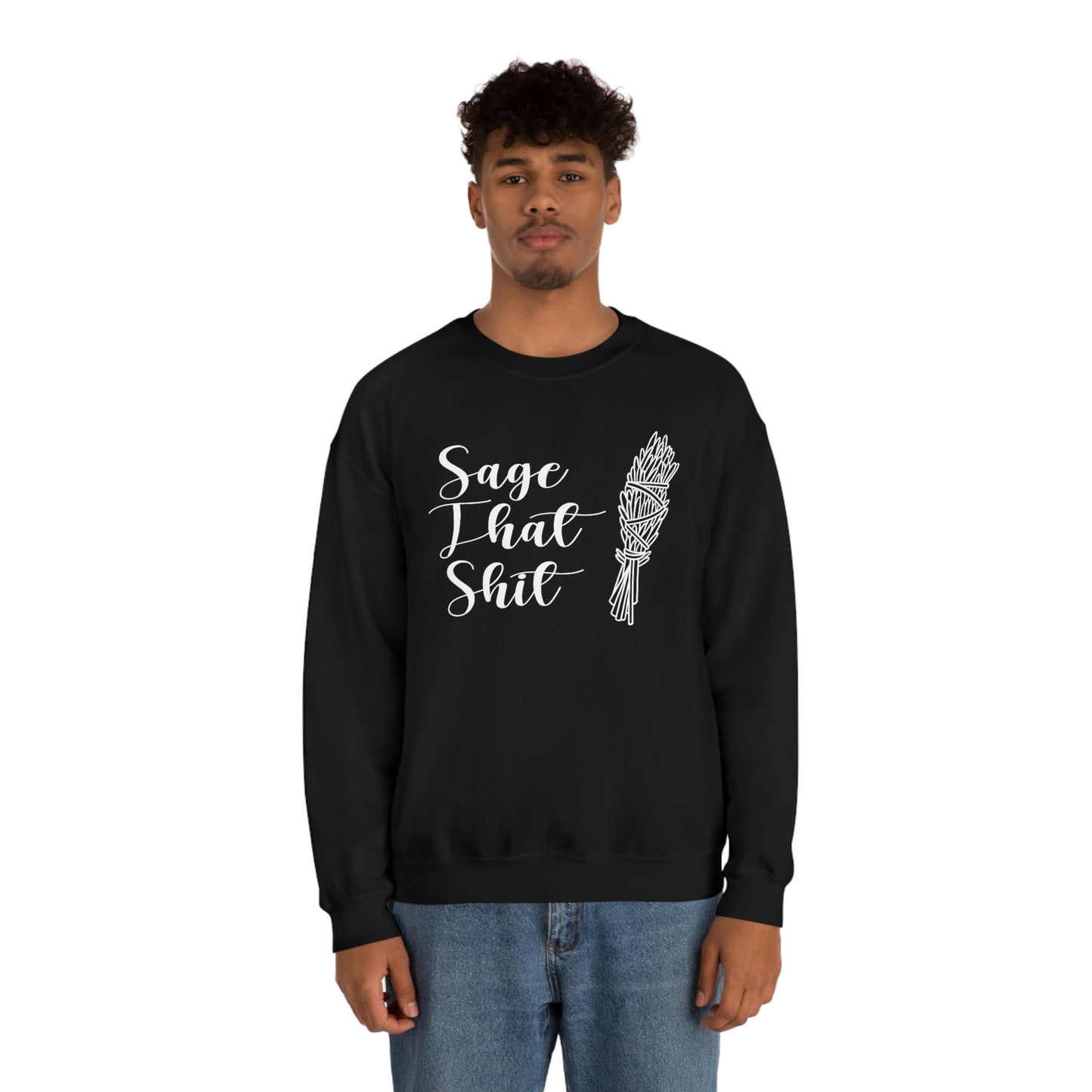 Sage That White Font unisex heavy blend crewneck sweatshirt