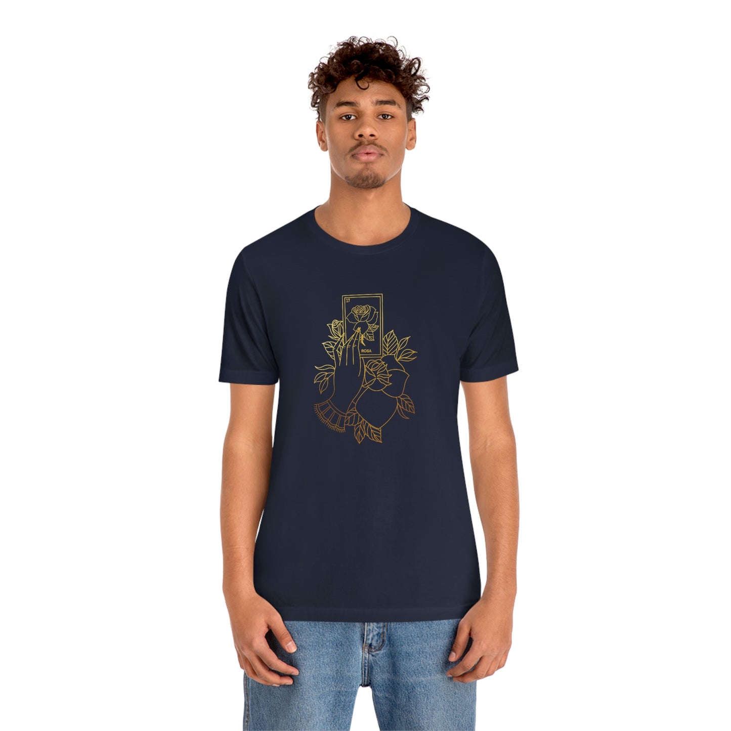 Rosa Card Gold Lines Unisex Jersey Short Sleeve Tee