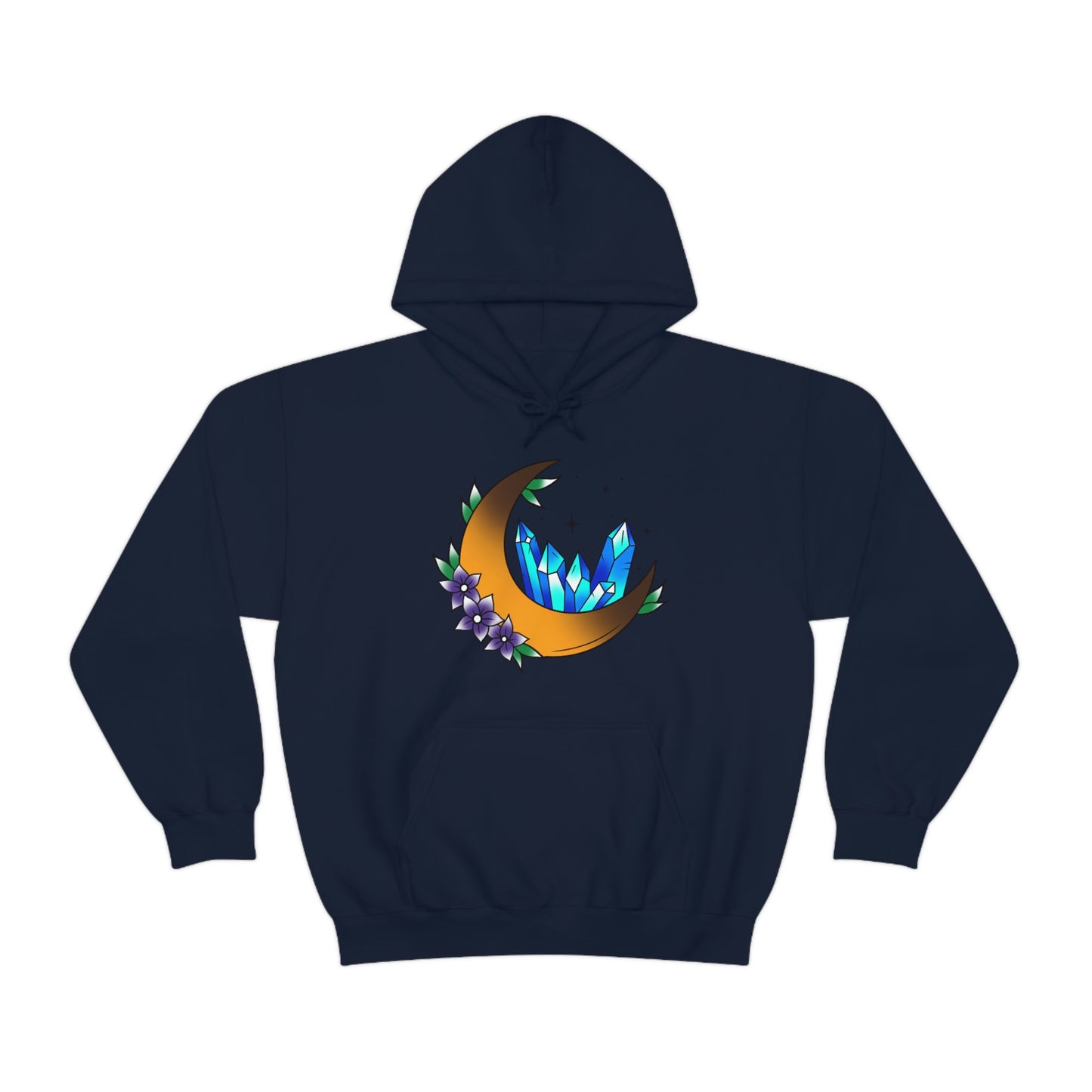 Blue Crystal Flower Unisex Heavy Blend™ Hooded Sweatshirt