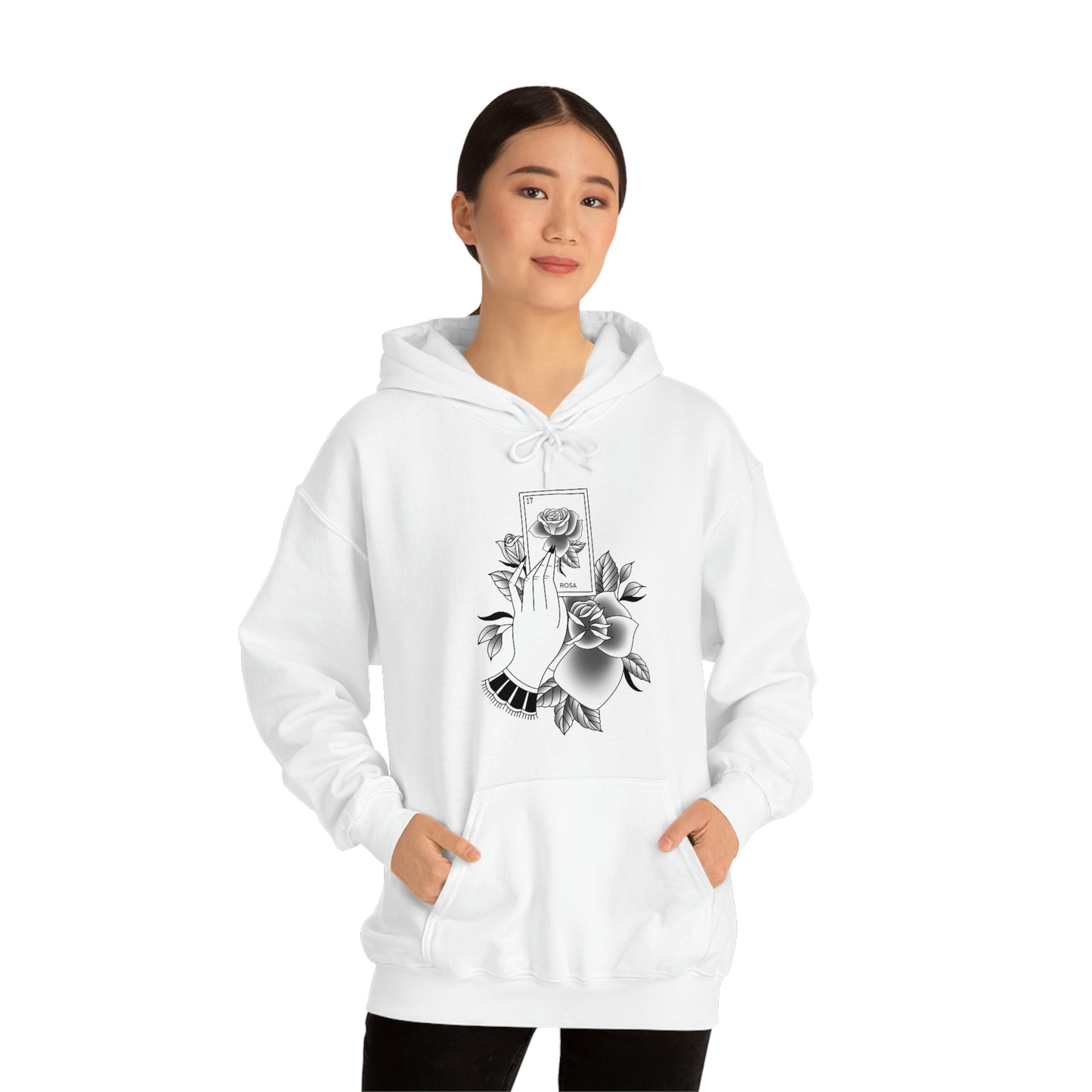 Rosa Card Black Shaded Unisex Heavy Blend™ Hooded Sweatshirt