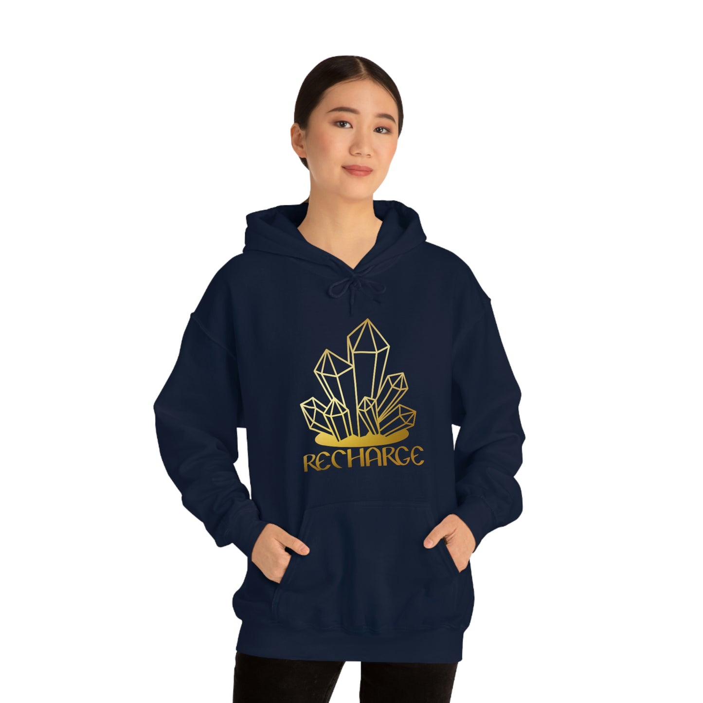 Recharge Gold Font Unisex Heavy Blend™ Hooded Sweatshirt