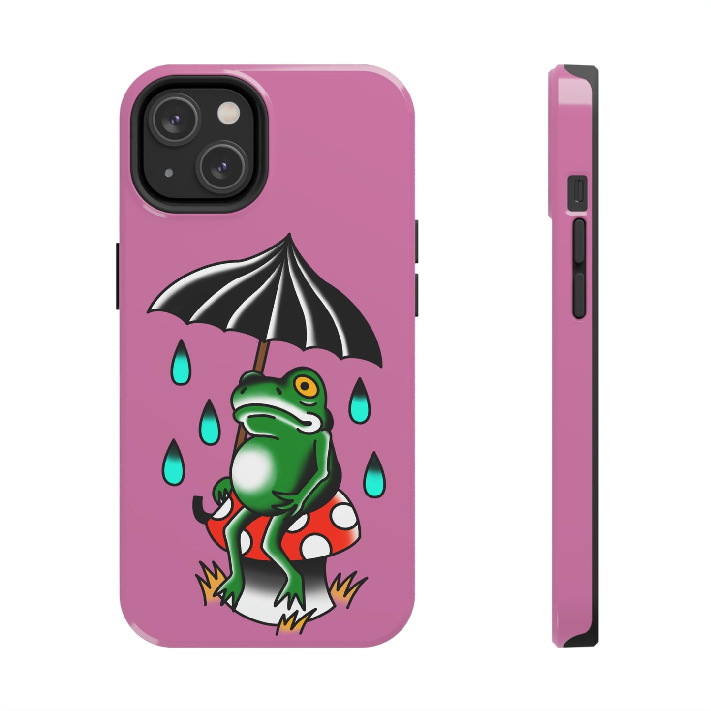 Rainy Day Frog Pink Tough Phone Cases, Case-Mate