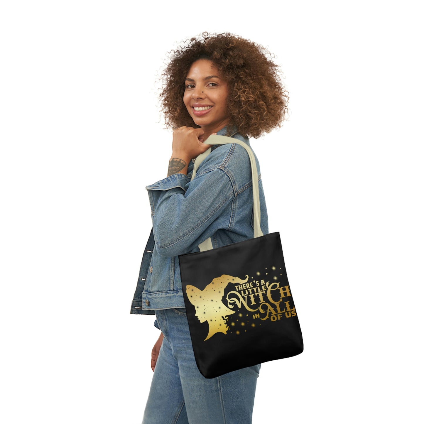 Witch in All of Us AOP Polyester Canvas Tote Bag