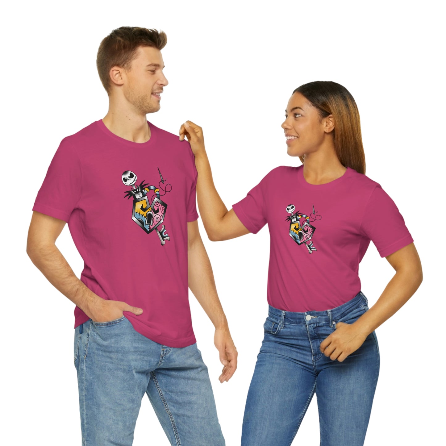 Jack and Sally Lock and Key Unisex Jersey Short Sleeve Tee