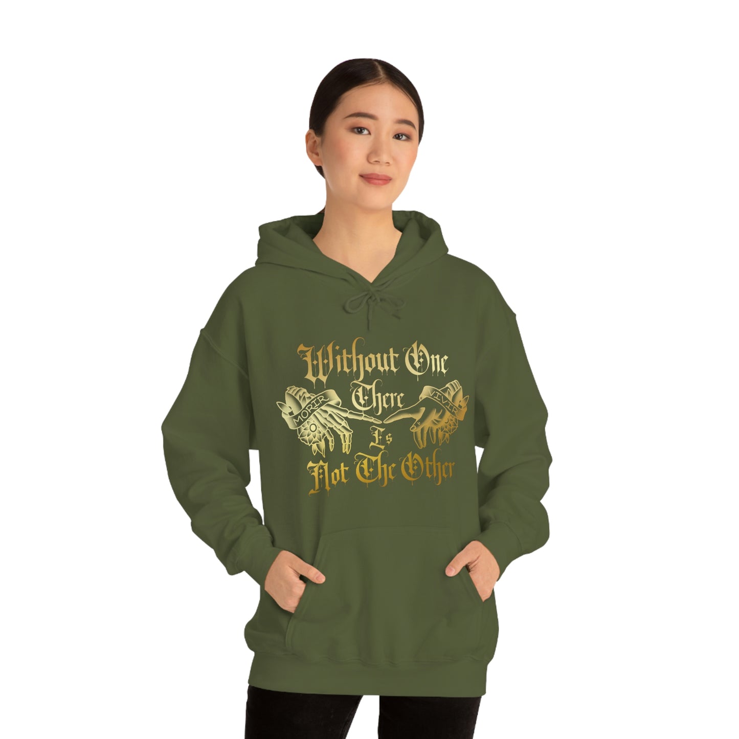 WIthout One There is Not The Other Gold Font Unisex Heavy Blend™ Hooded Sweatshirt