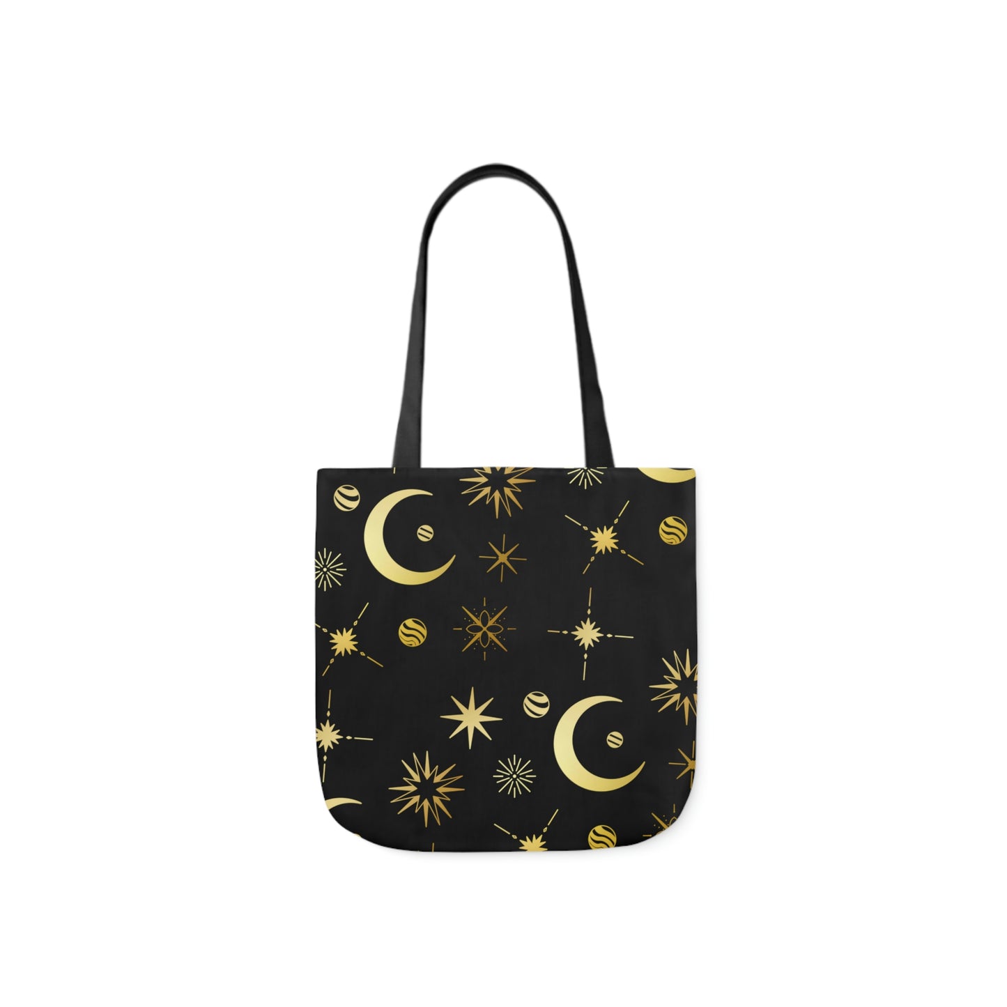 Moon and Stars AOP Polyester Canvas Tote Bag