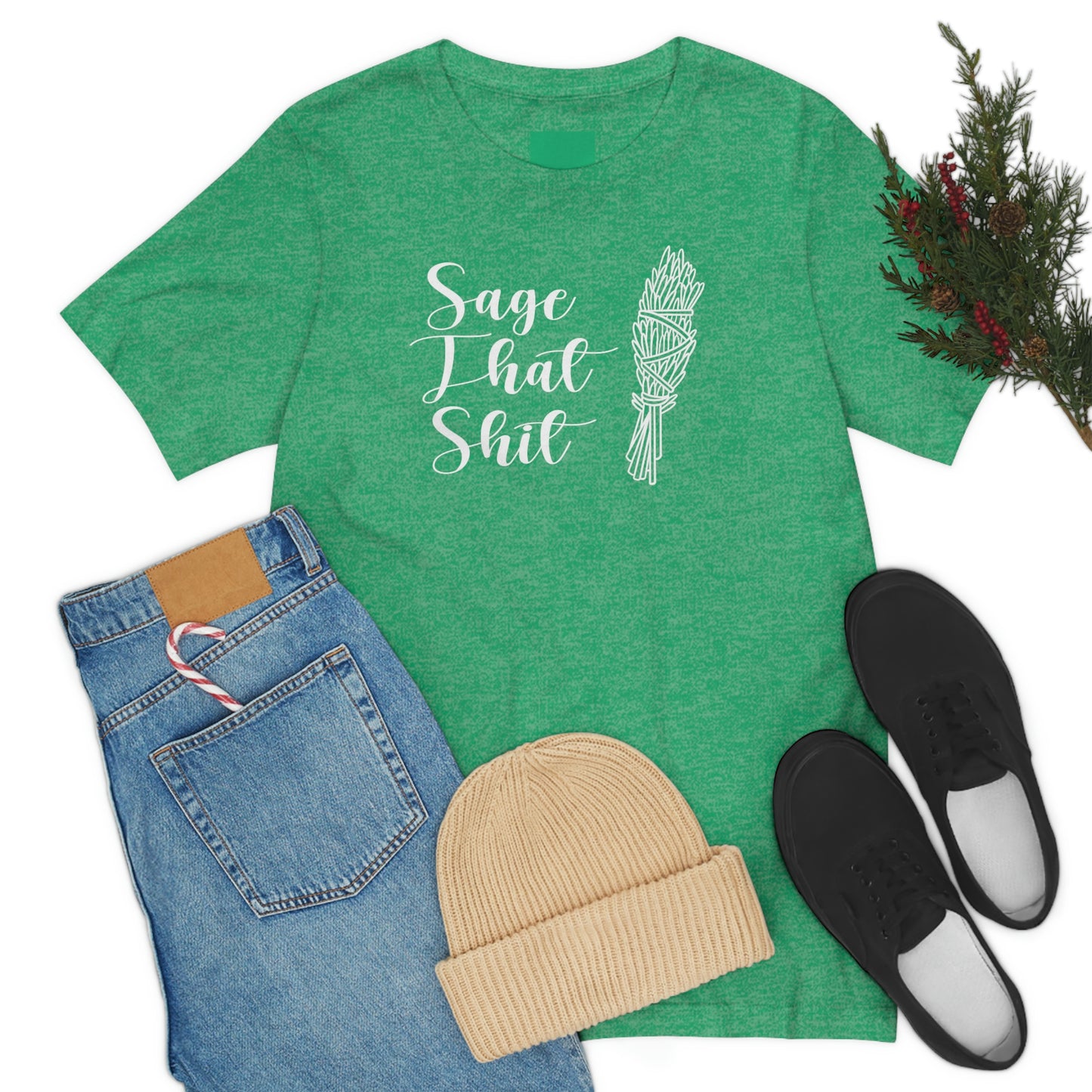 Sage That White Font Unisex Jersey Short Sleeve Tee