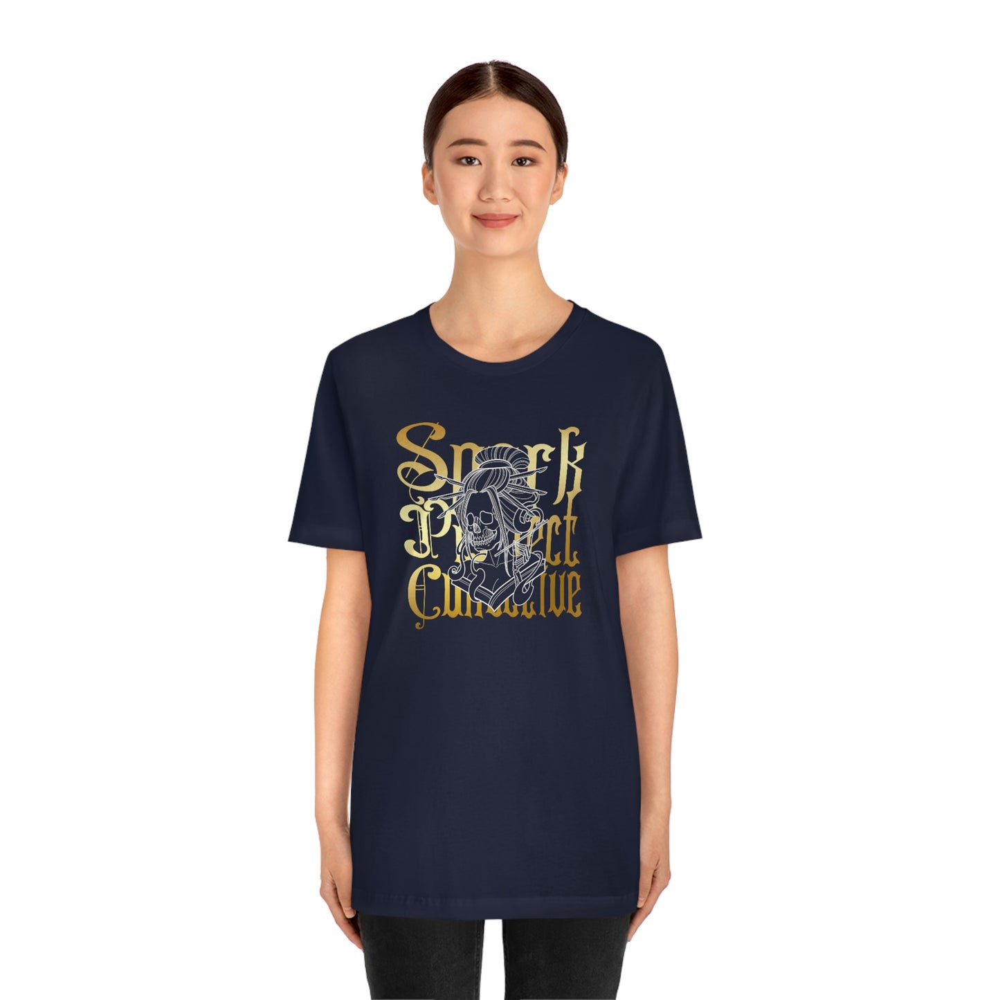 Japanese Spark Gold Font Unisex Jersey Short Sleeve Tee