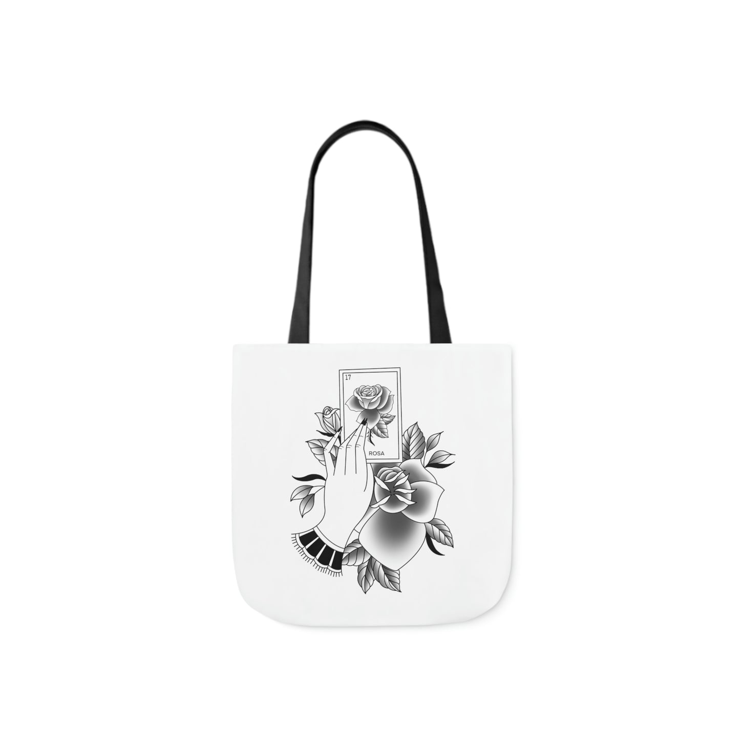 Rosa Card AOP Polyester Canvas Tote Bag