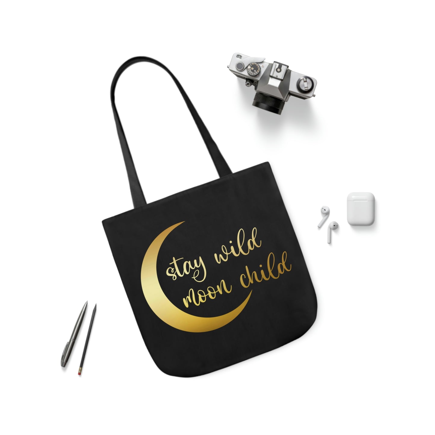 Stay Wild Moon Child AOP Polyester Canvas Tote Bag