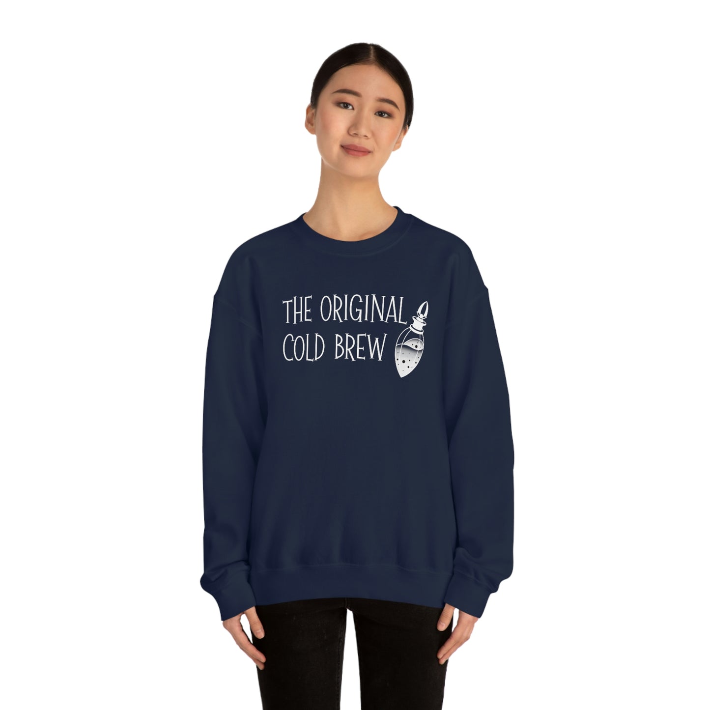 The Original Cold Brew White Font unisex heavy blend crewneck sweatshirt