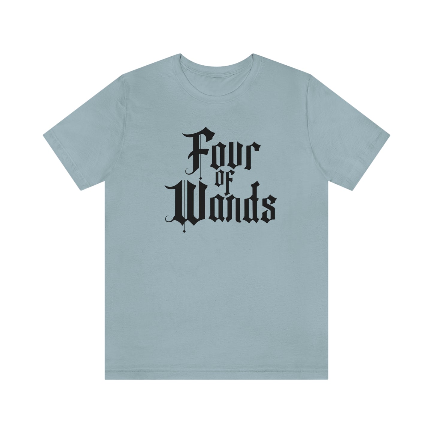 Four of Wands Black Logo Unisex Jersey Short Sleeve Tee