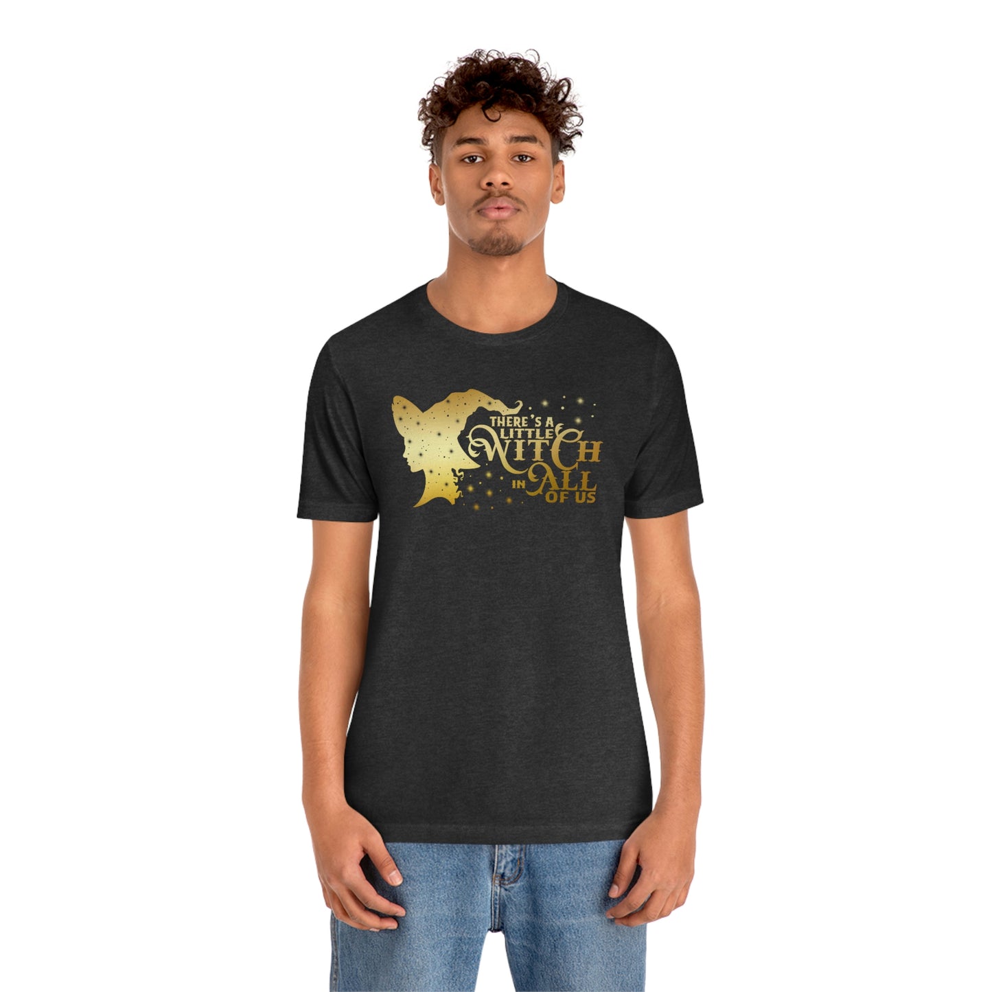 Witch In All of Us Gold Font Unisex Jersey Short Sleeve Tee