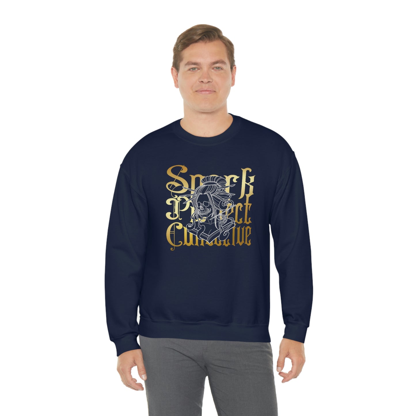 Japanese Spark Gold Font unisex heavy blend crewneck sweatshirt