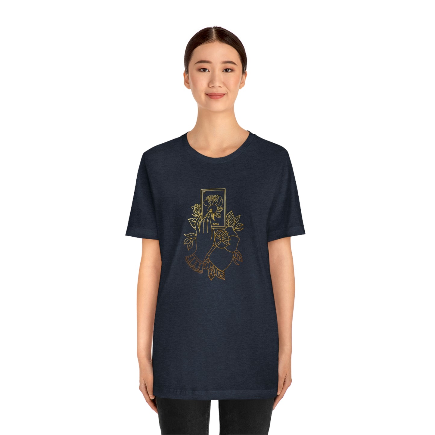 Rosa Card Gold Lines Unisex Jersey Short Sleeve Tee