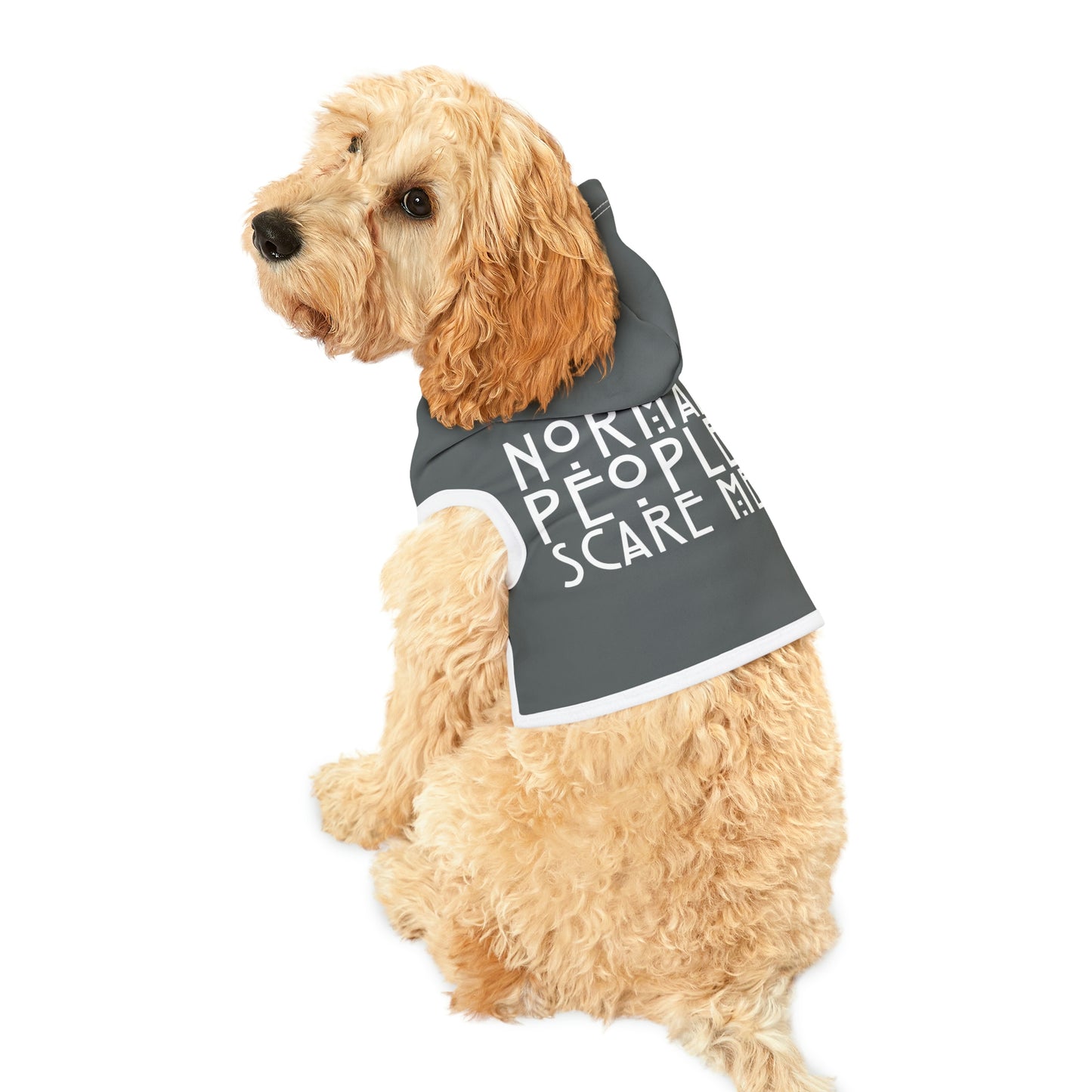 Normal People Scare Me Dk Grey Dog Hoodie