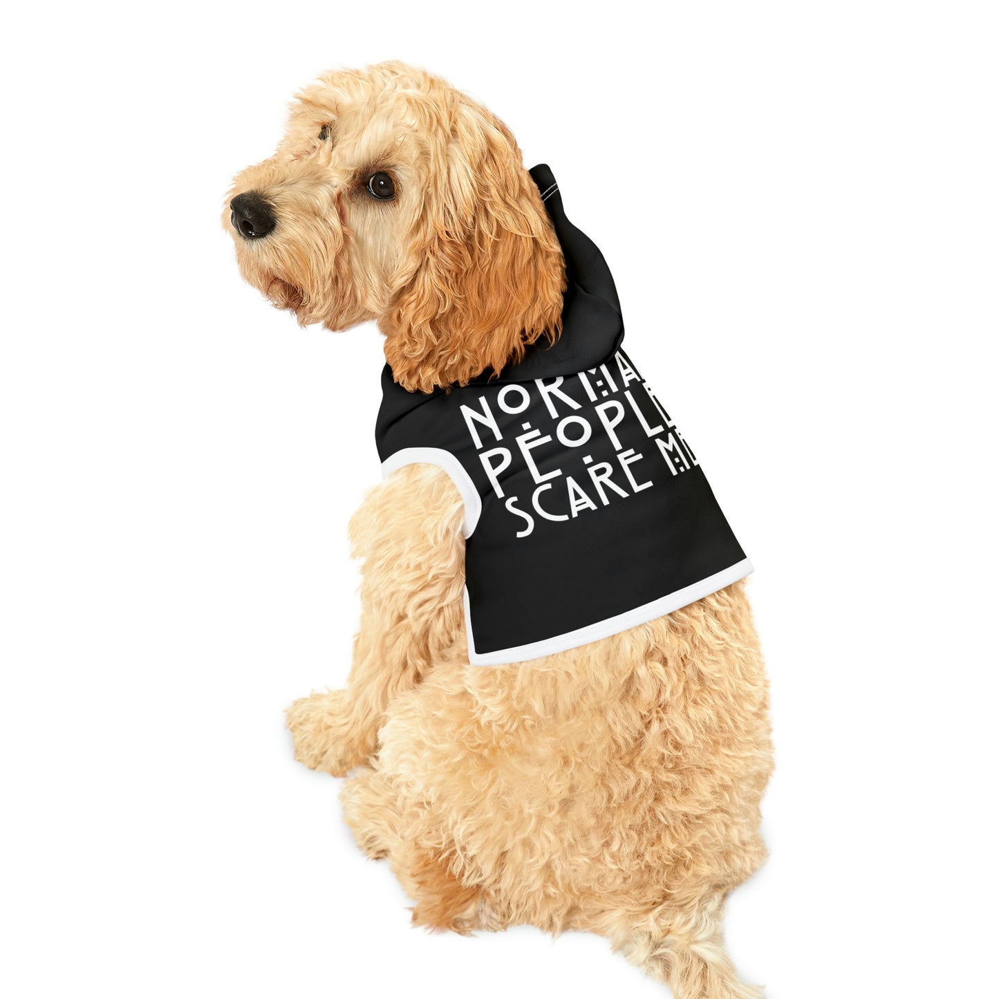 Normal People Scare Me Black Dog Hoodie