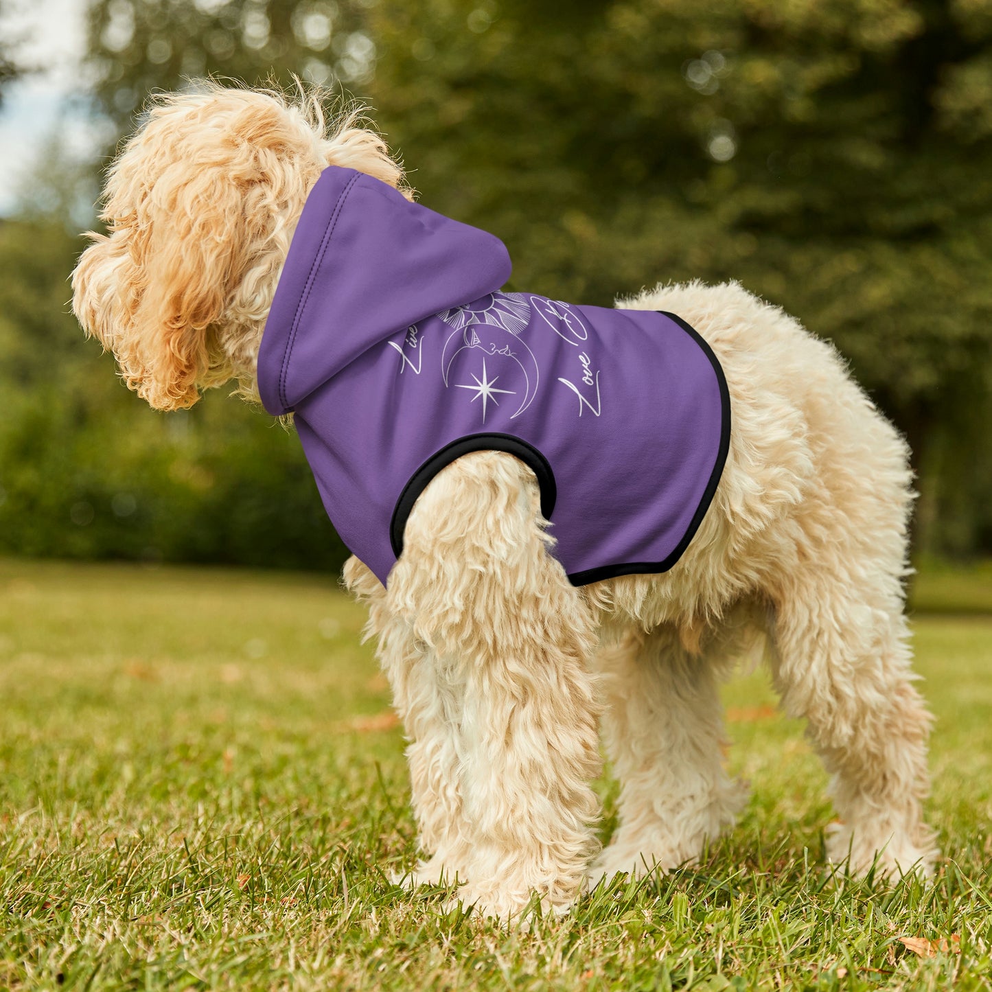 Sun and Moon Light Purple Dog Hoodie