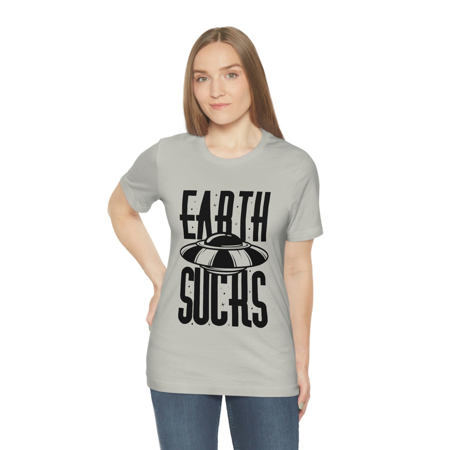 Earth Sucks Black Font Unisex Jersey Short Sleeve Tee