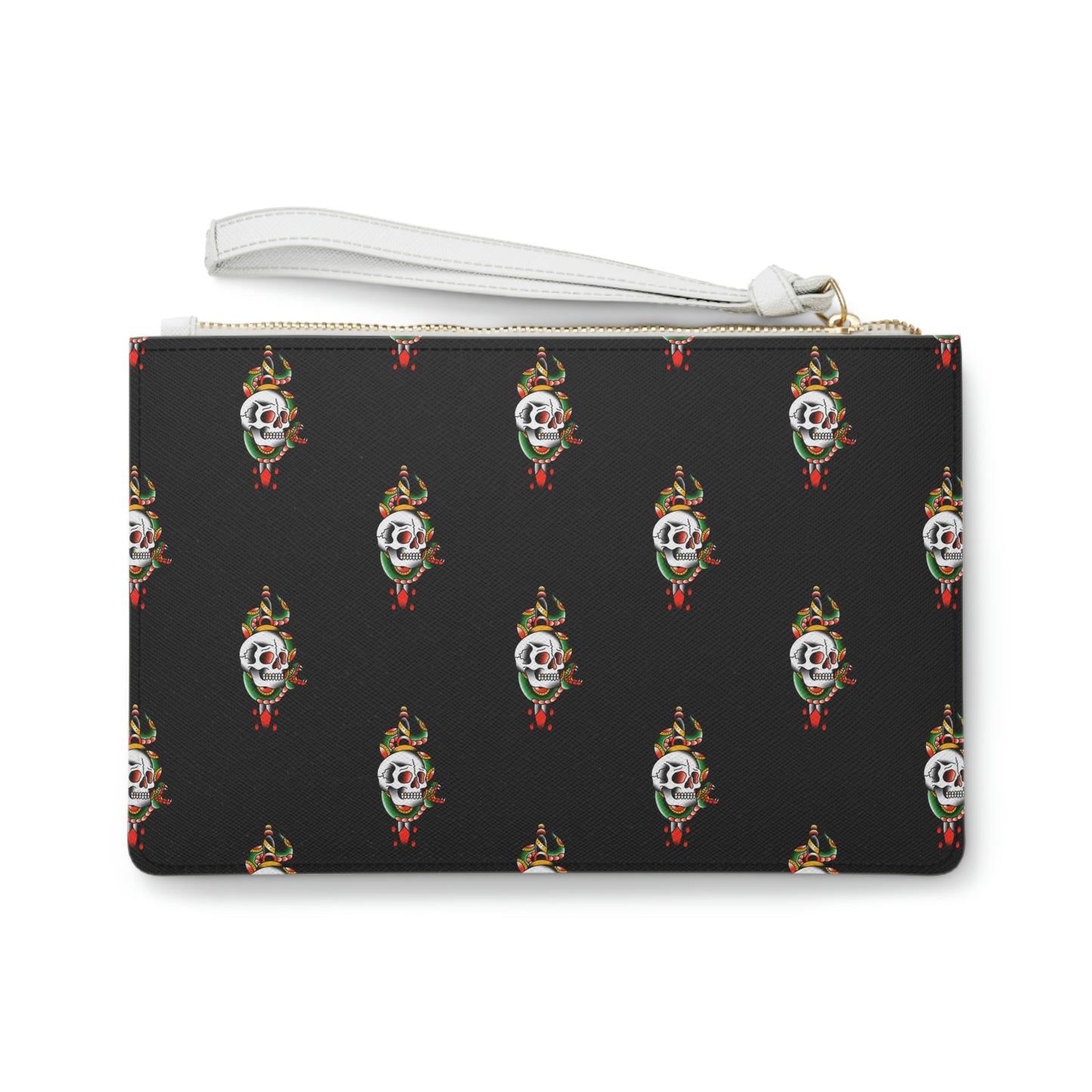 Snake and Dagger Black Clutch Bag