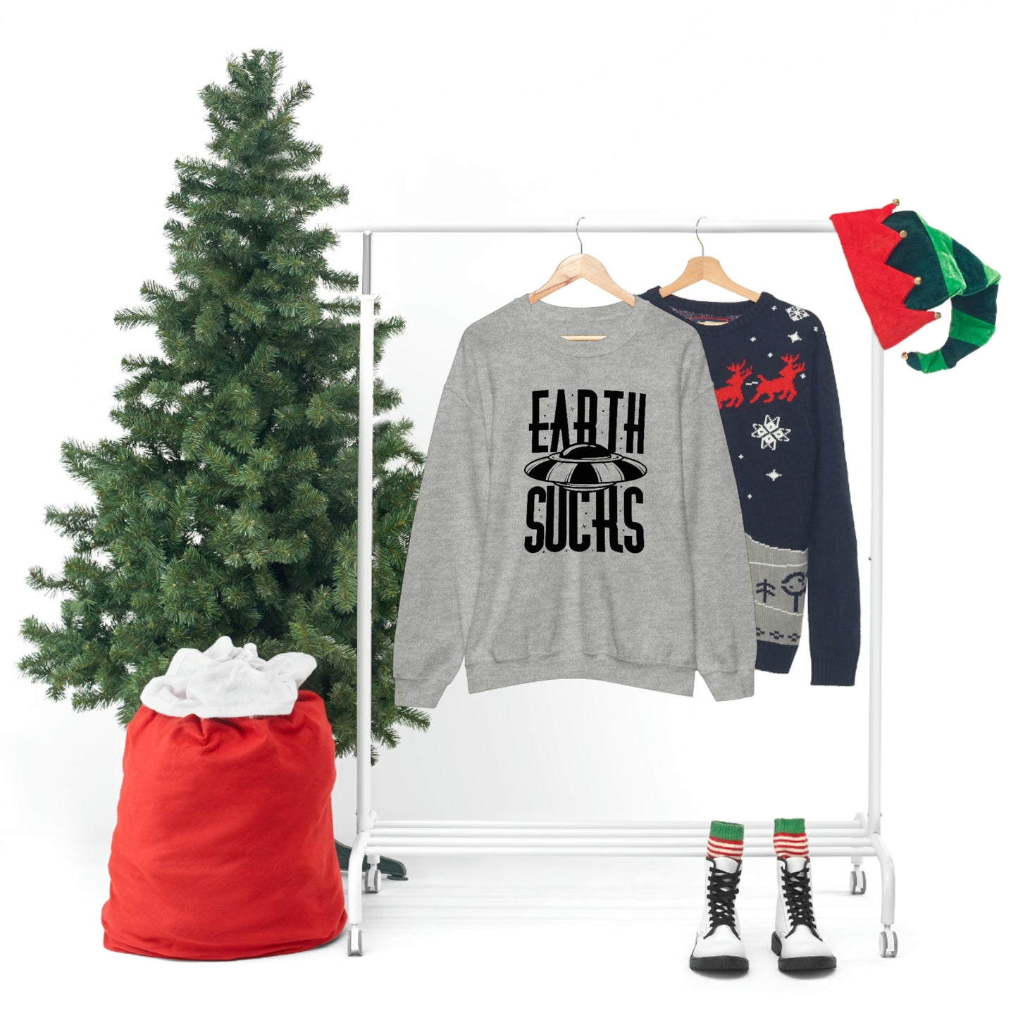 Earth Sucks Black Font unisex heavy blend crewneck sweatshirt