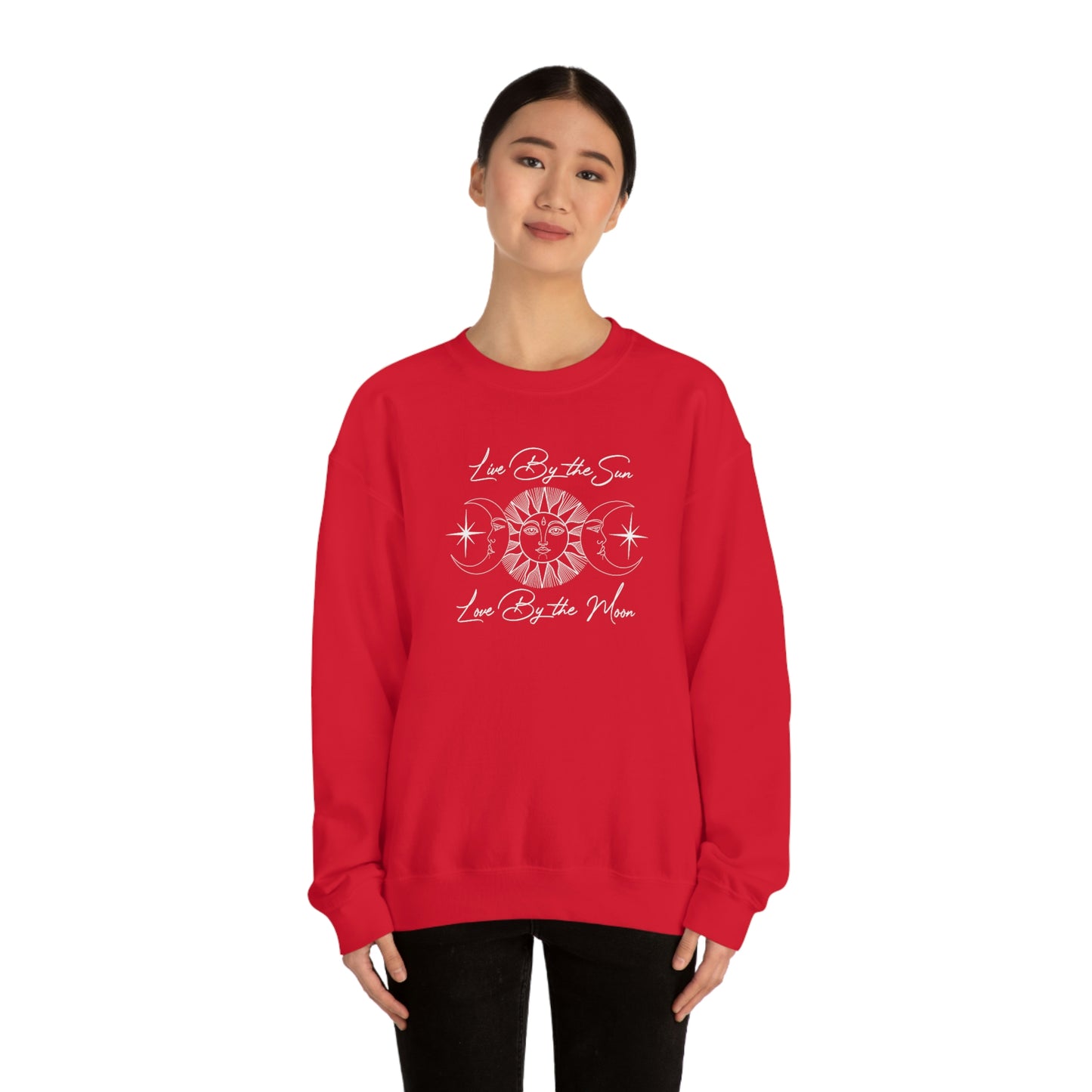 Live by The Sun White Font unisex heavy blend crewneck sweatshirt