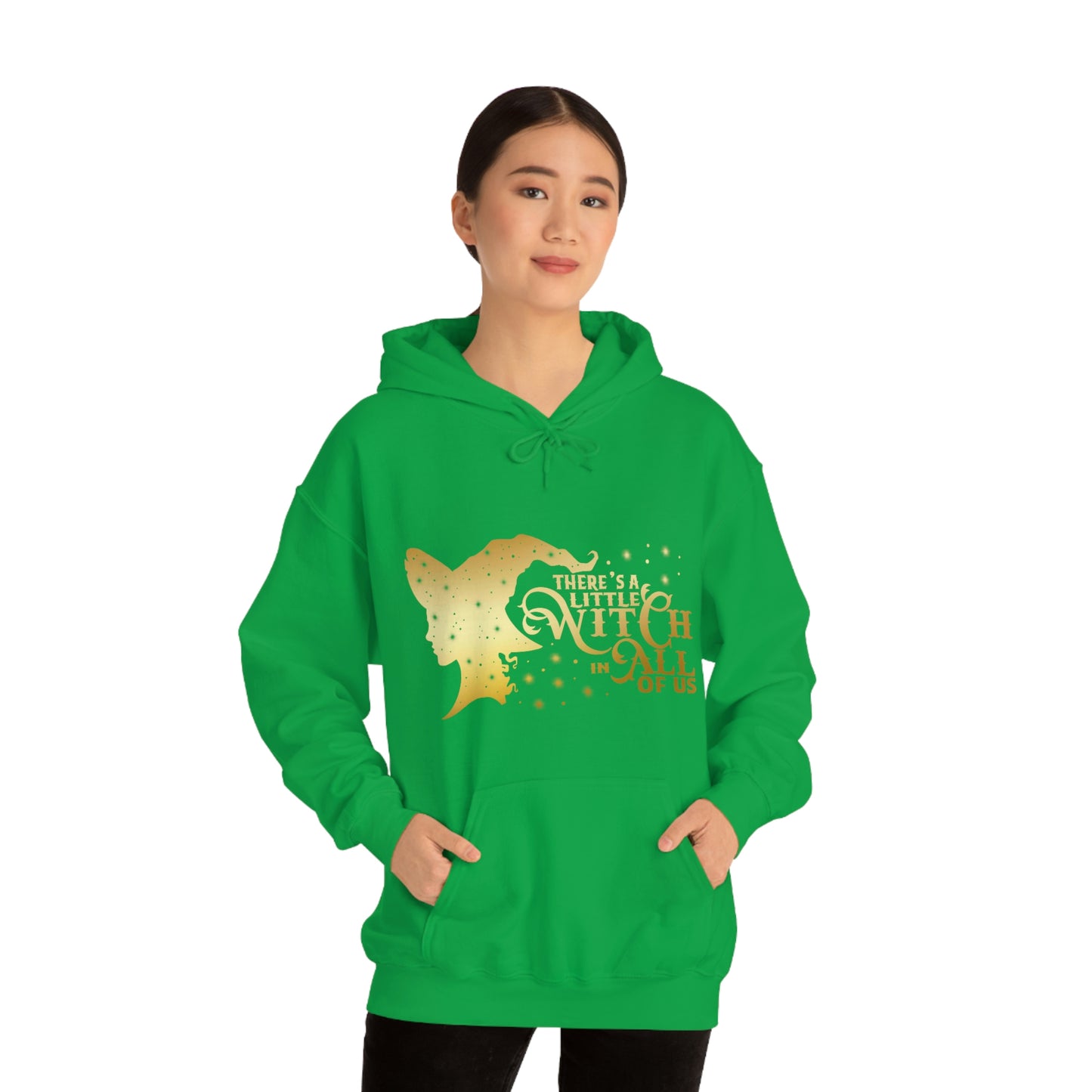 Witch In All of Us Gold Font Unisex Heavy Blend™ Hooded Sweatshirt