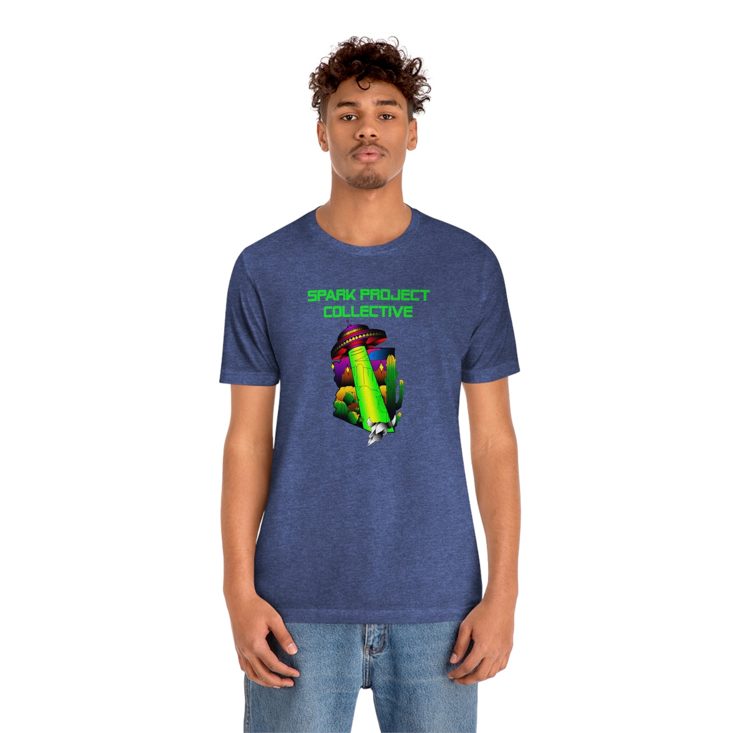 UFO Spark Green Font unisex jersey short sleeve tee