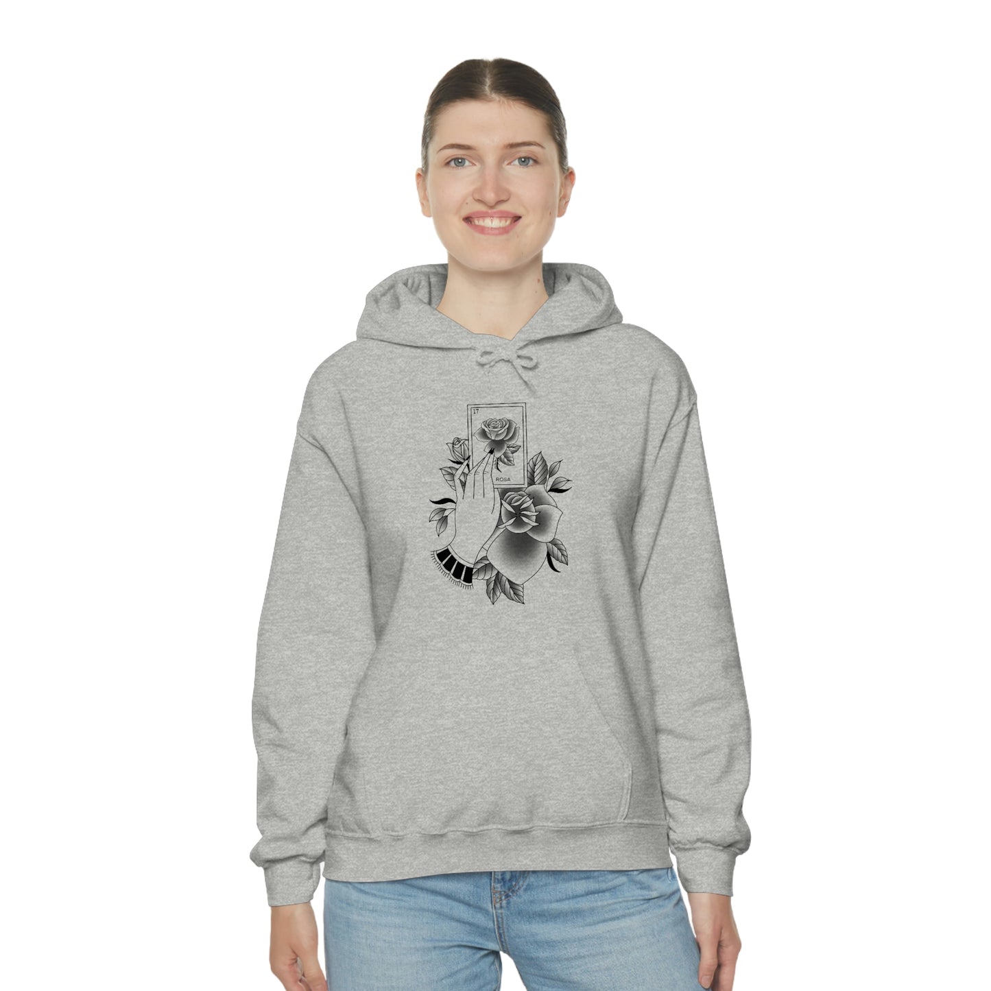 Rosa Card Black Shaded Unisex Heavy Blend™ Hooded Sweatshirt