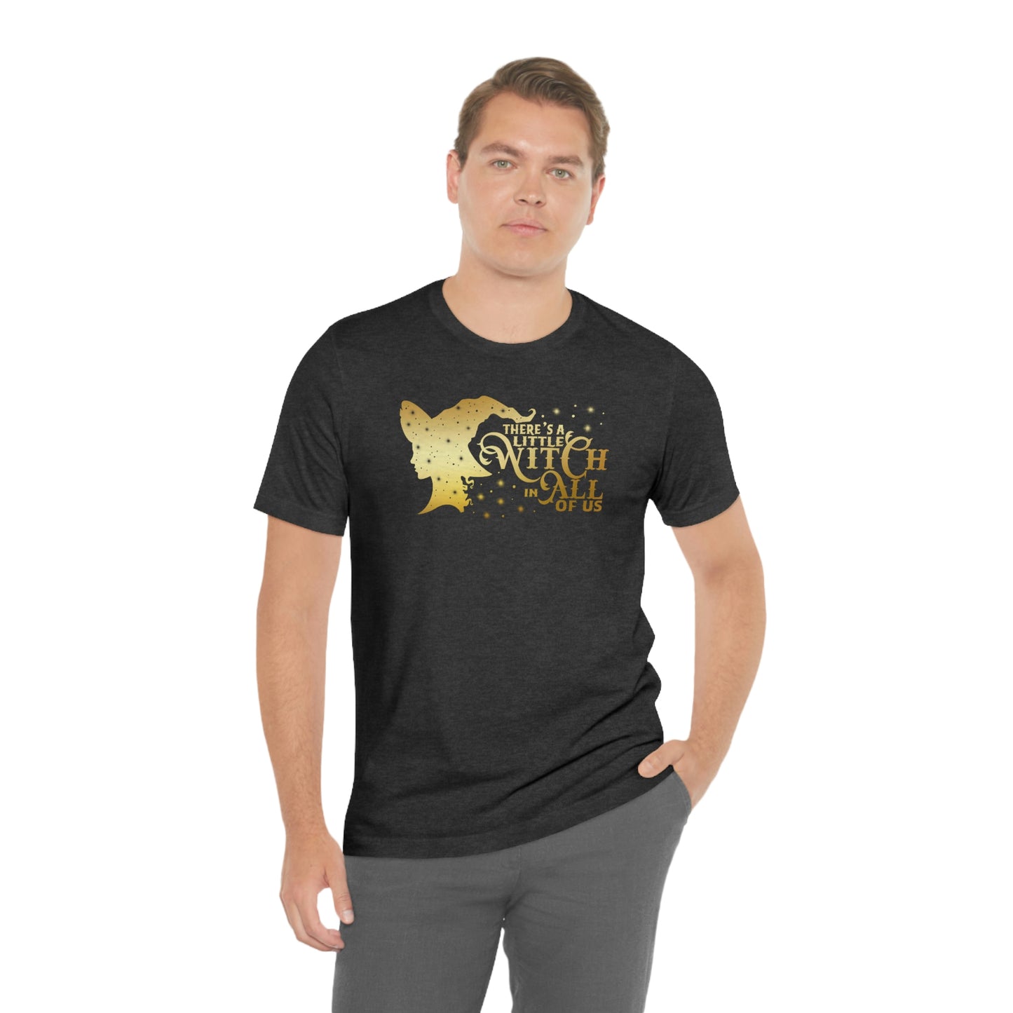 Witch In All of Us Gold Font Unisex Jersey Short Sleeve Tee