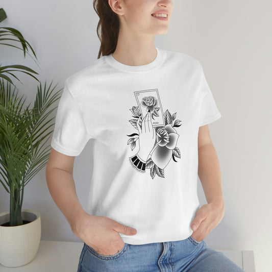 Rosa Card Black Shaded Unisex Jersey Short Sleeve Tee