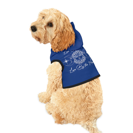 Sun and Moon Dark Blue Dog Hoodie