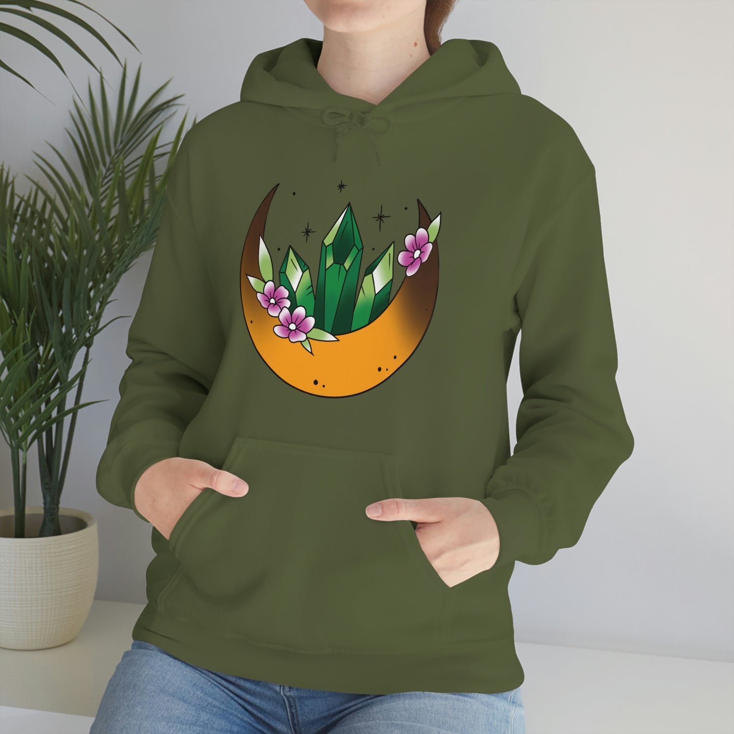 Green Crystal Unisex Heavy Blend™ Hooded Sweatshirt