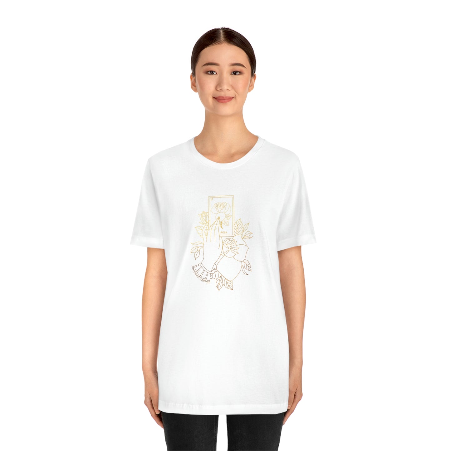 Rosa Card Gold Lines Unisex Jersey Short Sleeve Tee